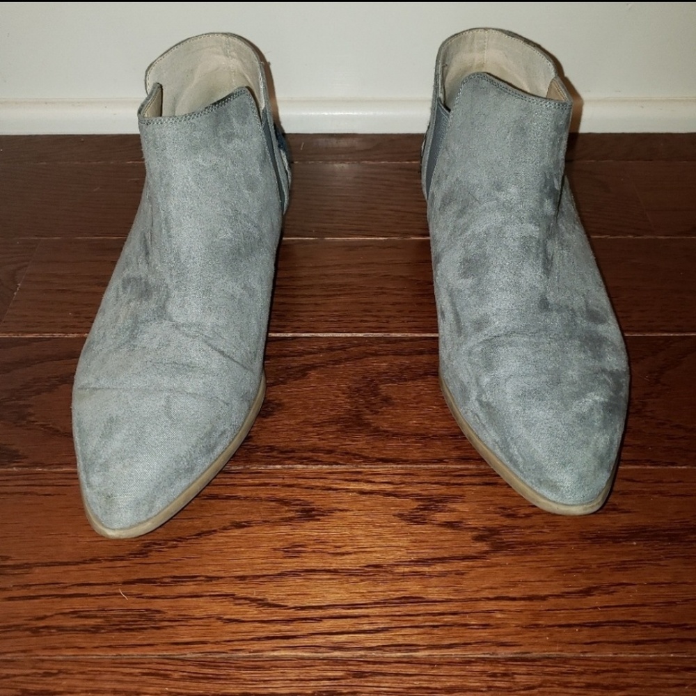 Anthropologie Plume | Gray Faux Suede Booties - Picture 4 of 8